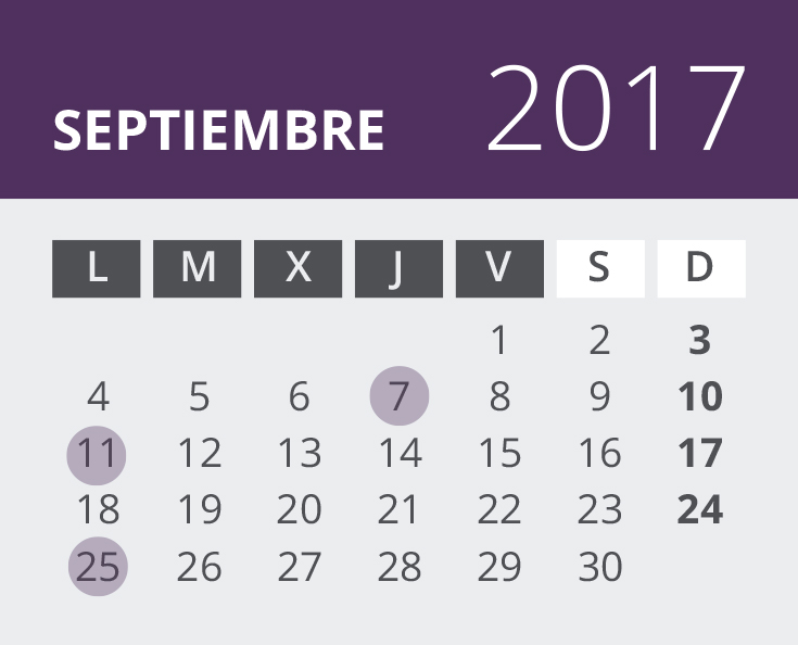 Calendario de Álava. Septiembre